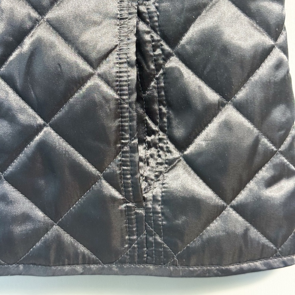 Covington Silver Gray Quilted Vest Women’s L Faux Fur Collar Zip Front - Picture 4 of 16